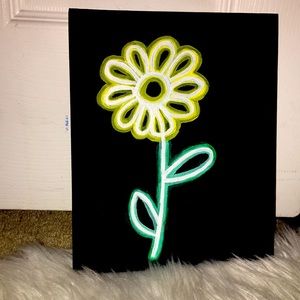 ORIGINAL Neon Flower acrylic painting sign